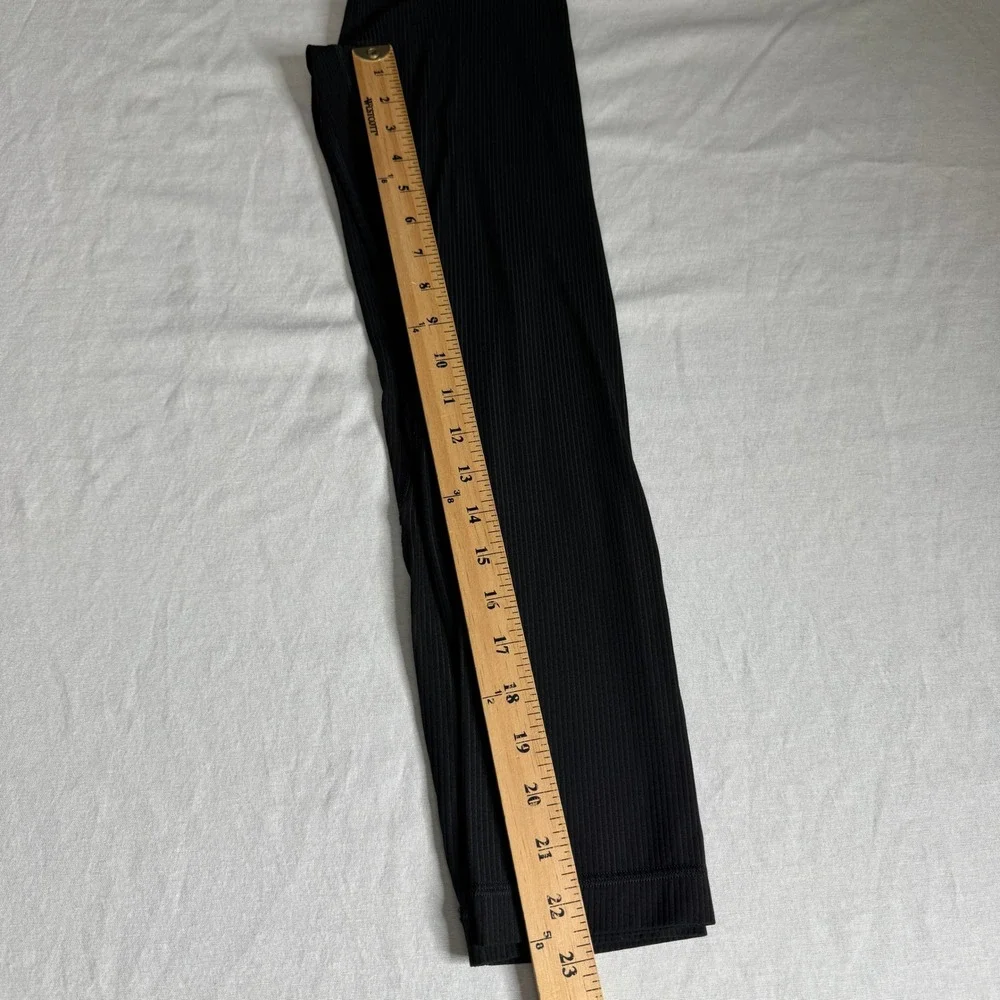 Lululemon Align High Rise Ribbed Pants 23 In Black Leggings Womens Size 4